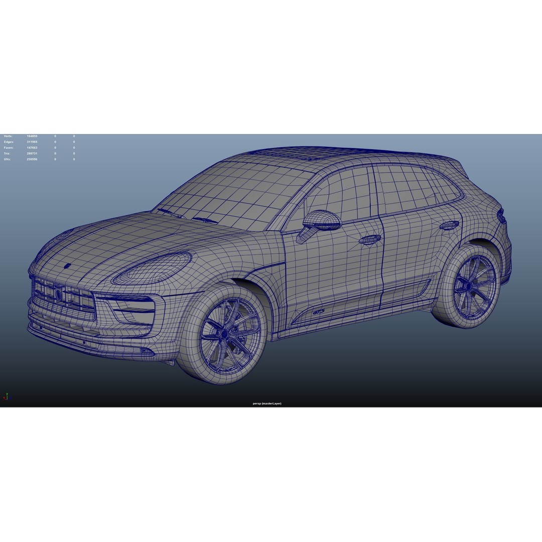 Porsche Macan 2022 3D Model – Low Poly Game-Ready Asset, FBX, OBJ - View 12
