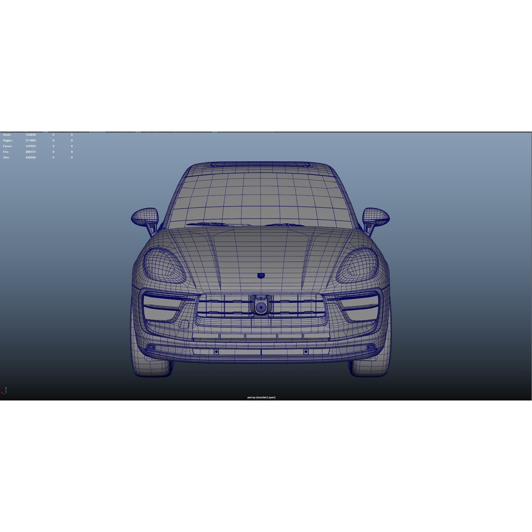Porsche Macan 2022 3D Model – Low Poly Game-Ready Asset, FBX, OBJ - View 13