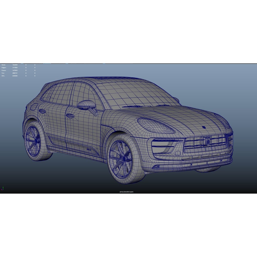 Porsche Macan 2022 3D Model – Low Poly Game-Ready Asset, FBX, OBJ - View 14