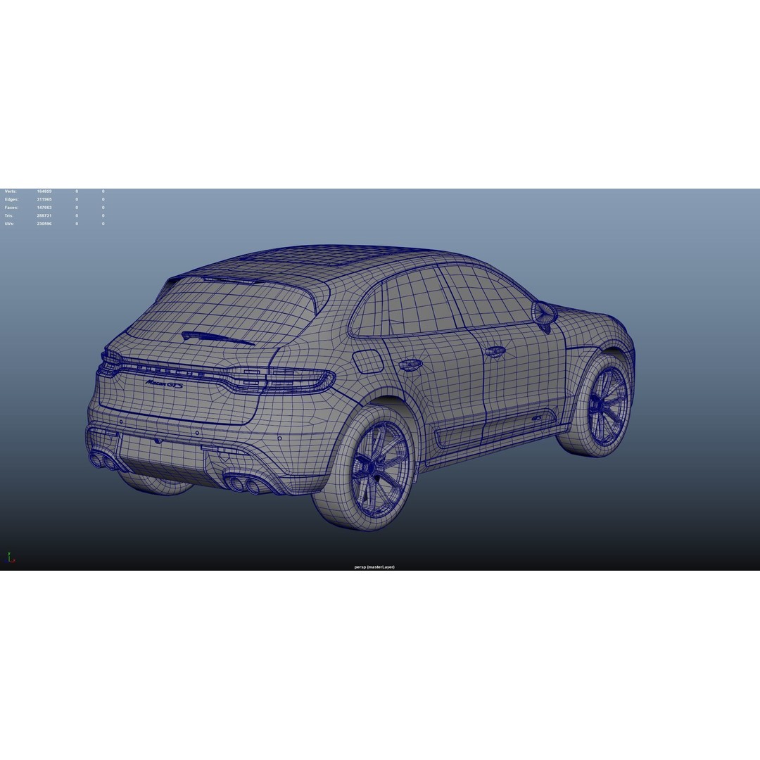 Porsche Macan 2022 3D Model – Low Poly Game-Ready Asset, FBX, OBJ - View 15
