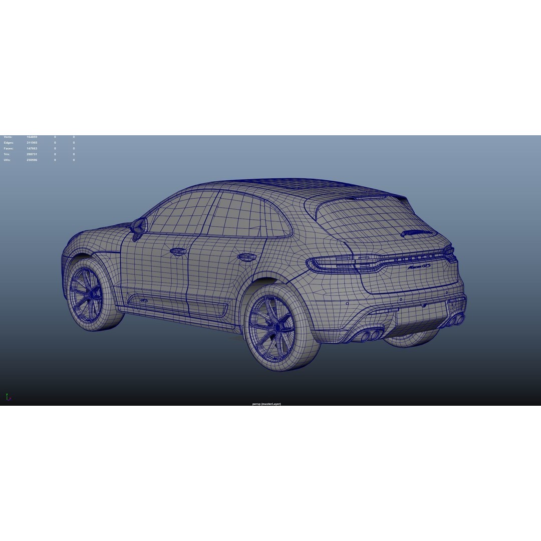 Porsche Macan 2022 3D Model – Low Poly Game-Ready Asset, FBX, OBJ - View 16