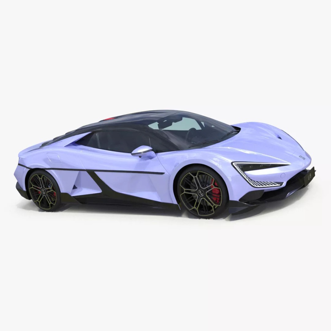 BYD Yangwang U9 Violet Color 3D Model – High Poly PBR Asset, FBX, OBJ