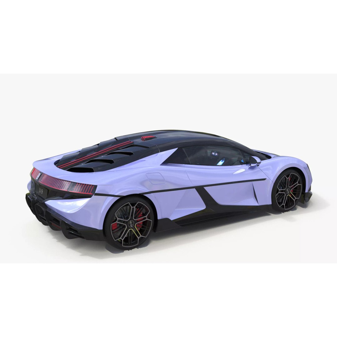 BYD Yangwang U9 Violet Color 3D Model – High Poly PBR Asset, FBX, OBJ - View 12