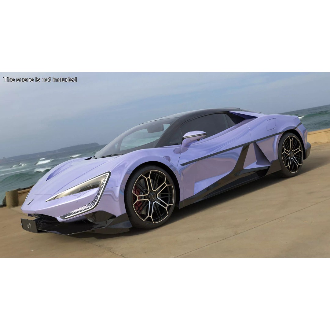 BYD Yangwang U9 Violet Color 3D Model – High Poly PBR Asset, FBX, OBJ - View 2