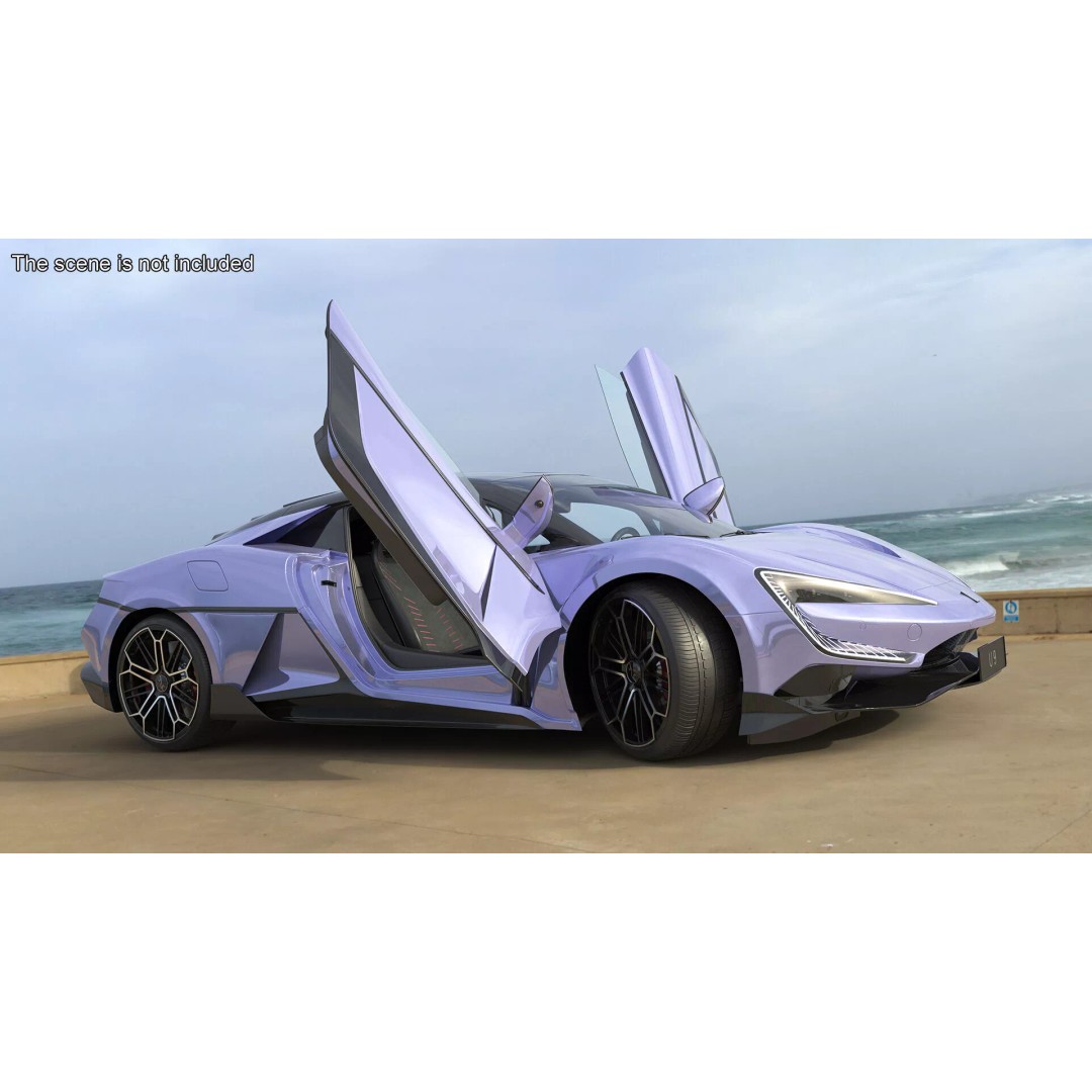 BYD Yangwang U9 Violet Color 3D Model – High Poly PBR Asset, FBX, OBJ - View 4