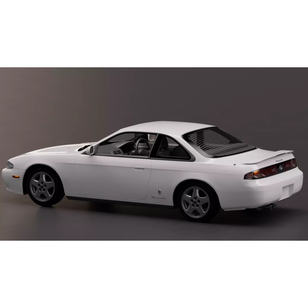 Nissan Silvia S14 3D Model – High Fidelity Vehicle Asset, FBX, OBJ - View 7