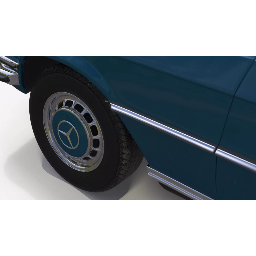 Mercedes Benz 350 SE Blue 3D Model – Vintage Luxury Sedan, FBX - View 19