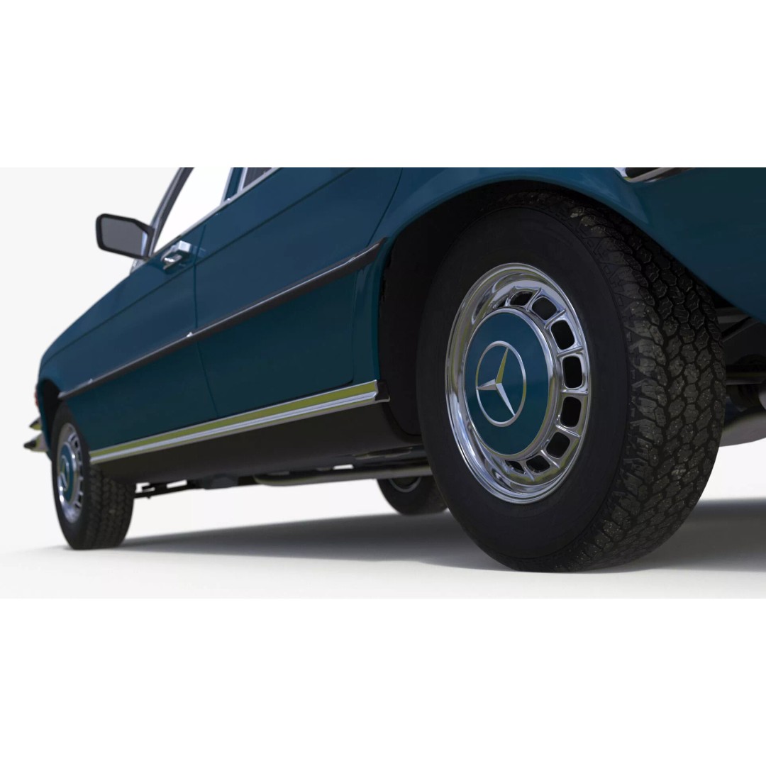 Mercedes Benz 350 SE Blue 3D Model – Vintage Luxury Sedan, FBX - View 22