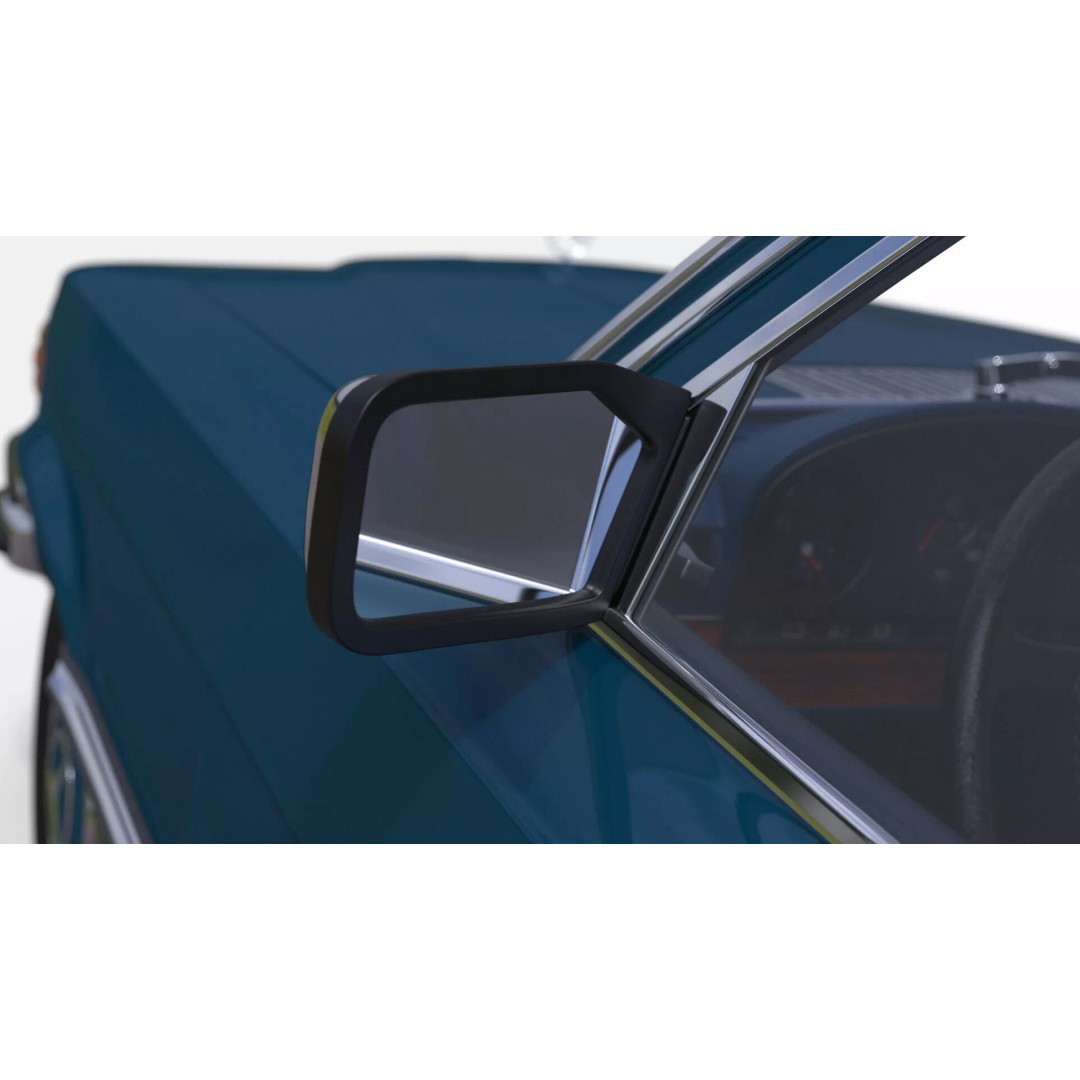 Mercedes Benz 350 SE Blue 3D Model – Vintage Luxury Sedan, FBX - View 23