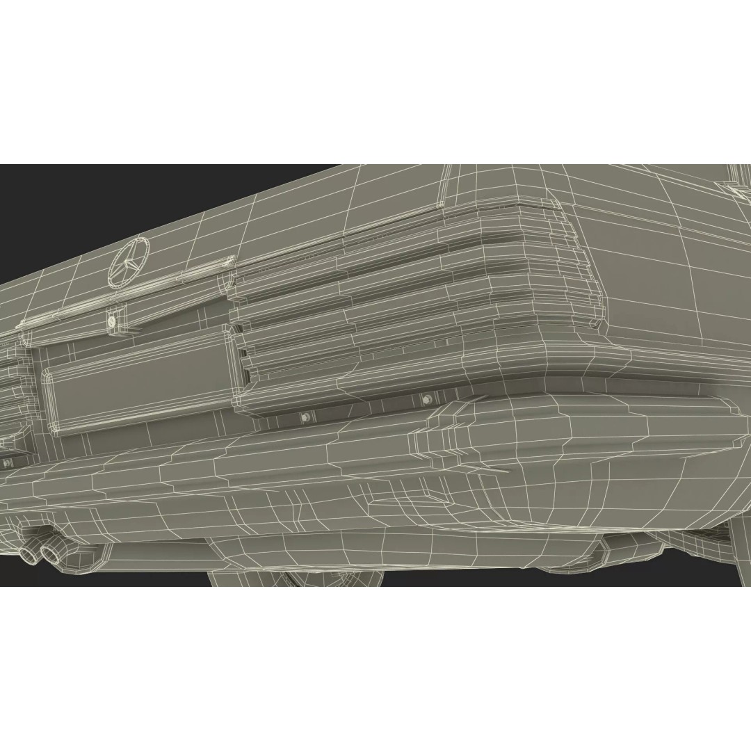 Mercedes Benz 350 SE Blue 3D Model – Vintage Luxury Sedan, FBX - View 44