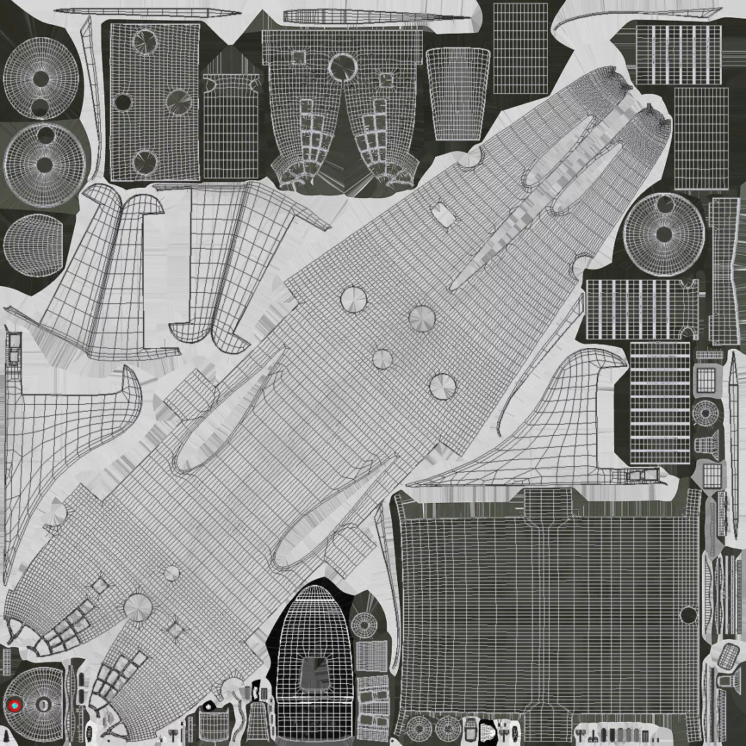 Strategic Heavy Bomber 3D Model – PBR Military Aircraft, FBX - View 27