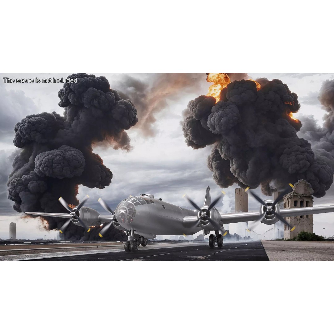 Strategic Heavy Bomber 3D Model – PBR Military Aircraft, FBX - View 3
