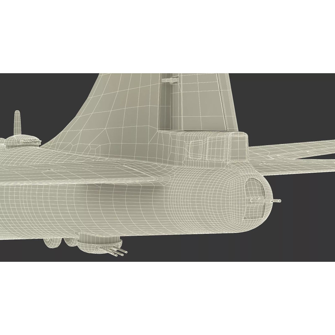 Strategic Heavy Bomber 3D Model – PBR Military Aircraft, FBX - View 34