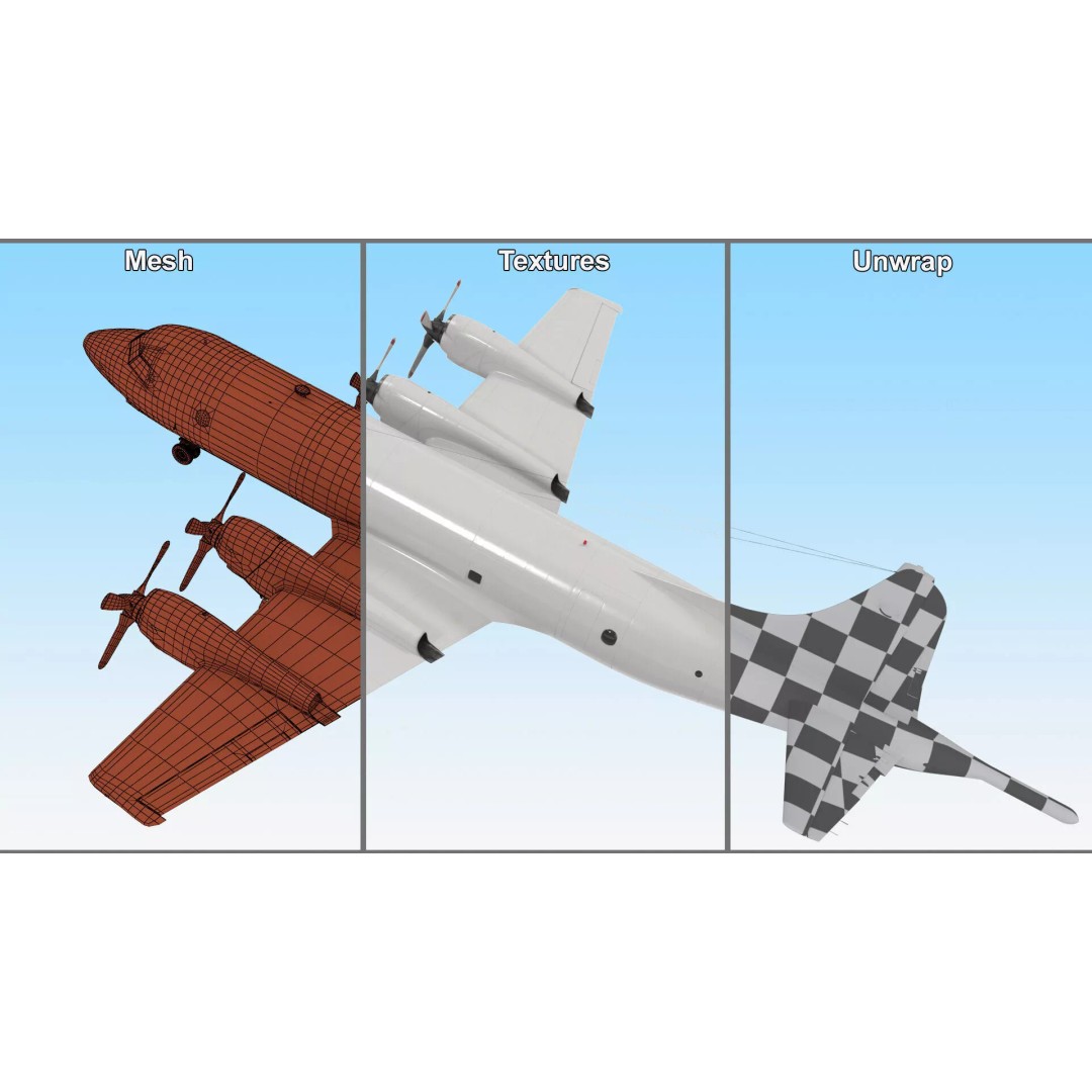 Maritime Patrol Aircraft 3D Model – PBR Textured Military Asset, FBX - View 16