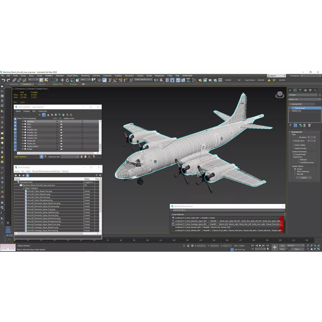 Maritime Patrol Aircraft 3D Model – PBR Textured Military Asset, FBX - View 21