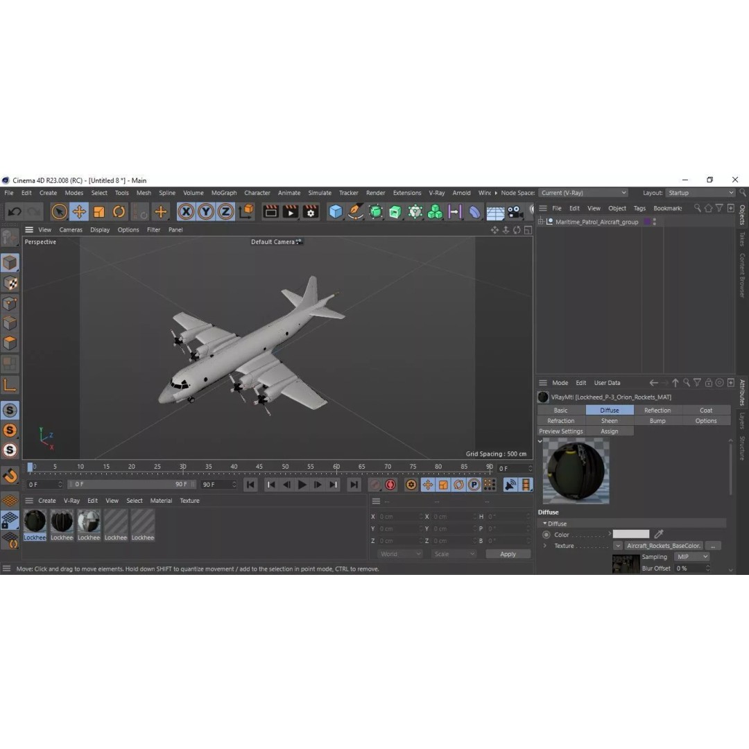 Maritime Patrol Aircraft 3D Model – PBR Textured Military Asset, FBX - View 27