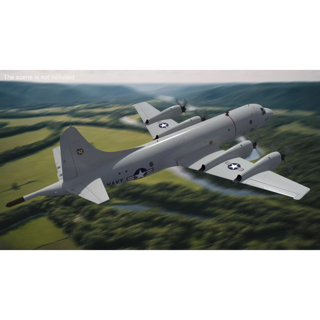 Maritime Patrol Aircraft 3D Model – PBR Textured Military Asset, FBX - View 3