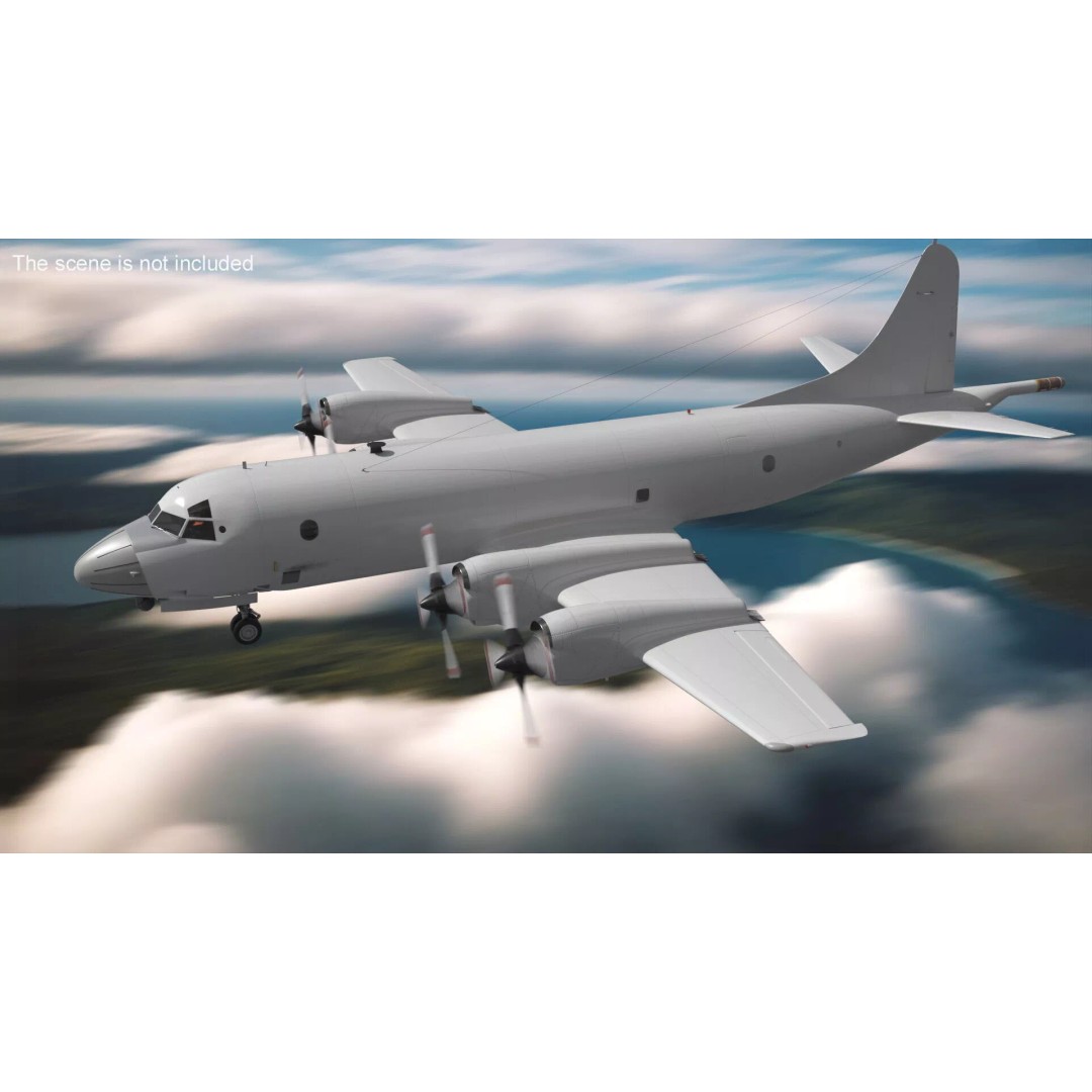 Maritime Patrol Aircraft 3D Model – PBR Textured Military Asset, FBX - View 4