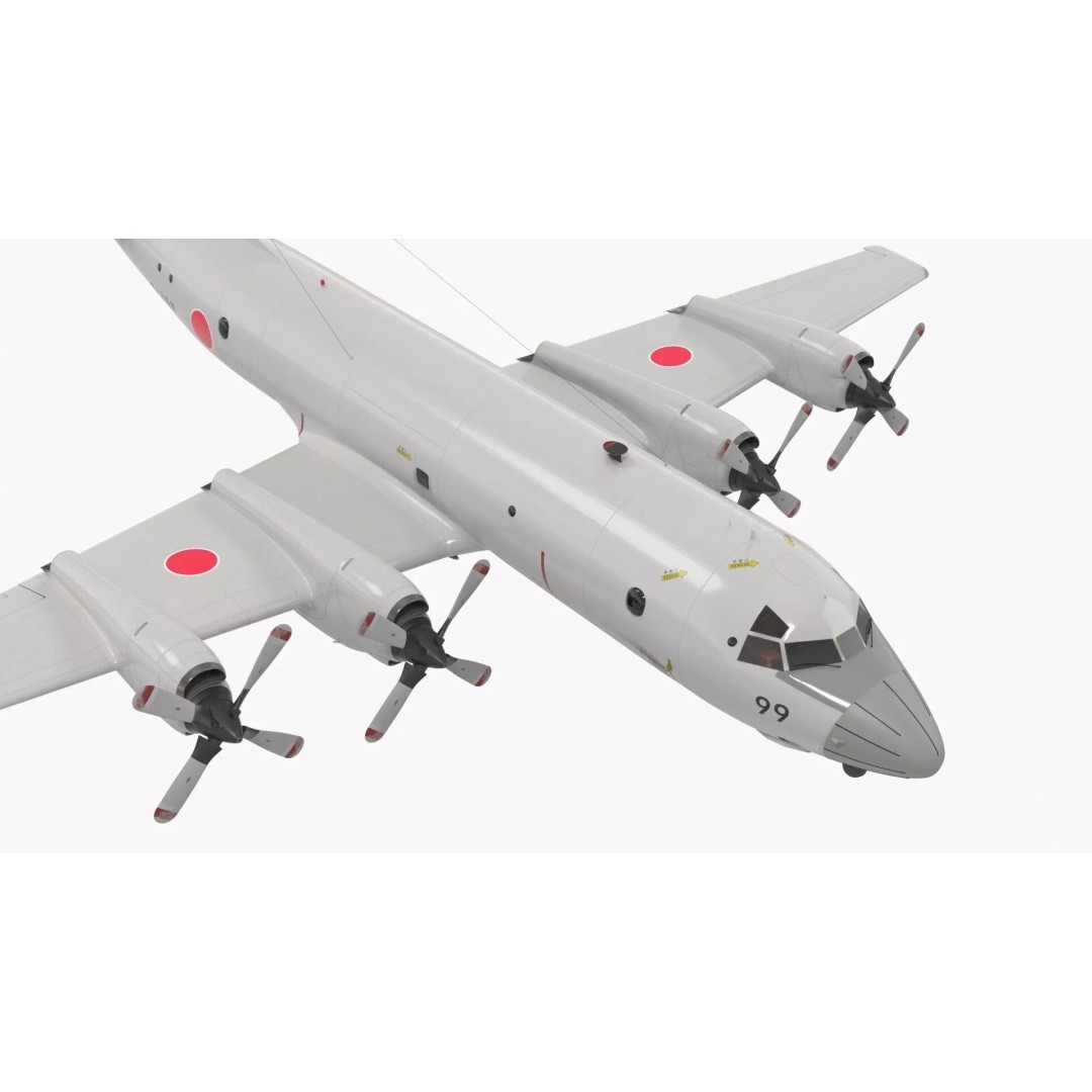 Japan Maritime P3 Orion Surveillance Plane 3D Model – High Poly PBR Asset, FBX - View 10