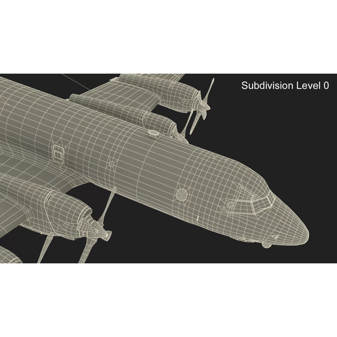 Japan Maritime P3 Orion Surveillance Plane 3D Model – High Poly PBR Asset, FBX - View 15