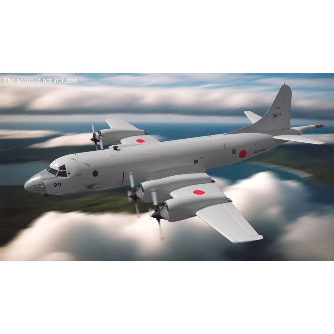 Japan Maritime P3 Orion Surveillance Plane 3D Model – High Poly PBR Asset, FBX - View 4