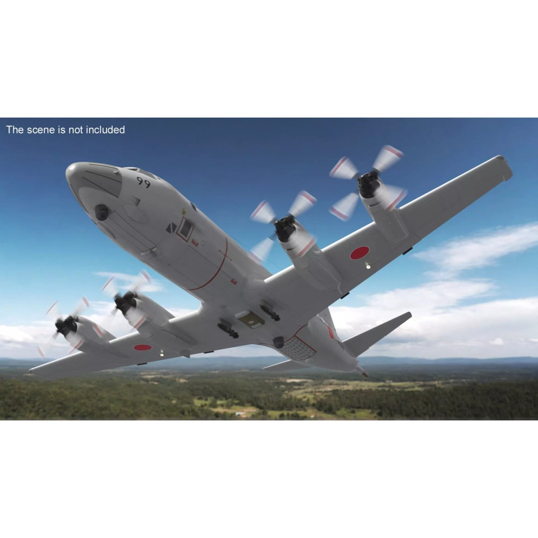 Japan Maritime P3 Orion Surveillance Plane 3D Model – High Poly PBR Asset, FBX - View 5
