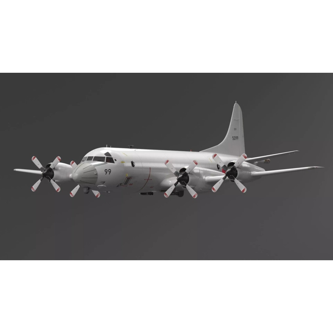Japan Maritime P3 Orion Surveillance Plane 3D Model – High Poly PBR Asset, FBX - View 6