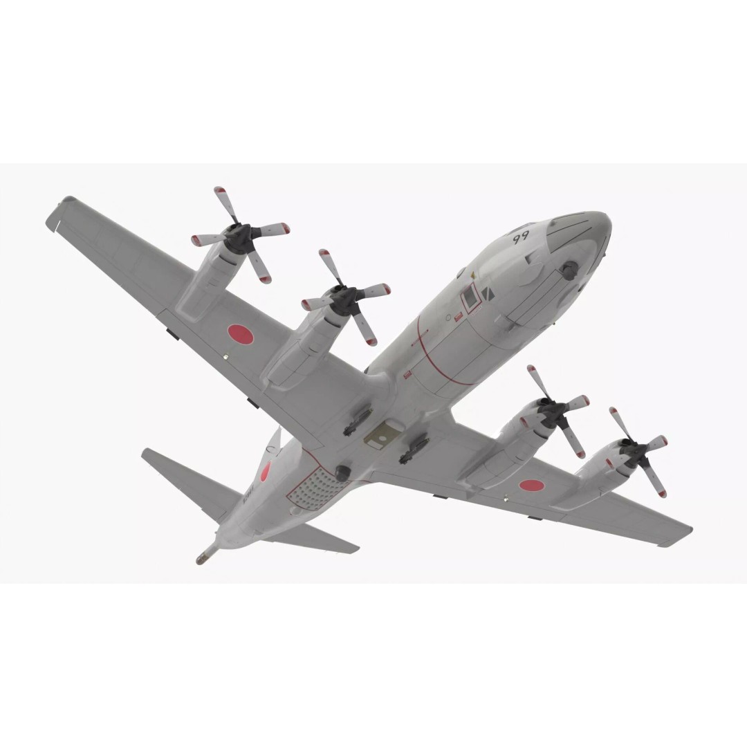 Japan Maritime P3 Orion Surveillance Plane 3D Model – High Poly PBR Asset, FBX - View 9