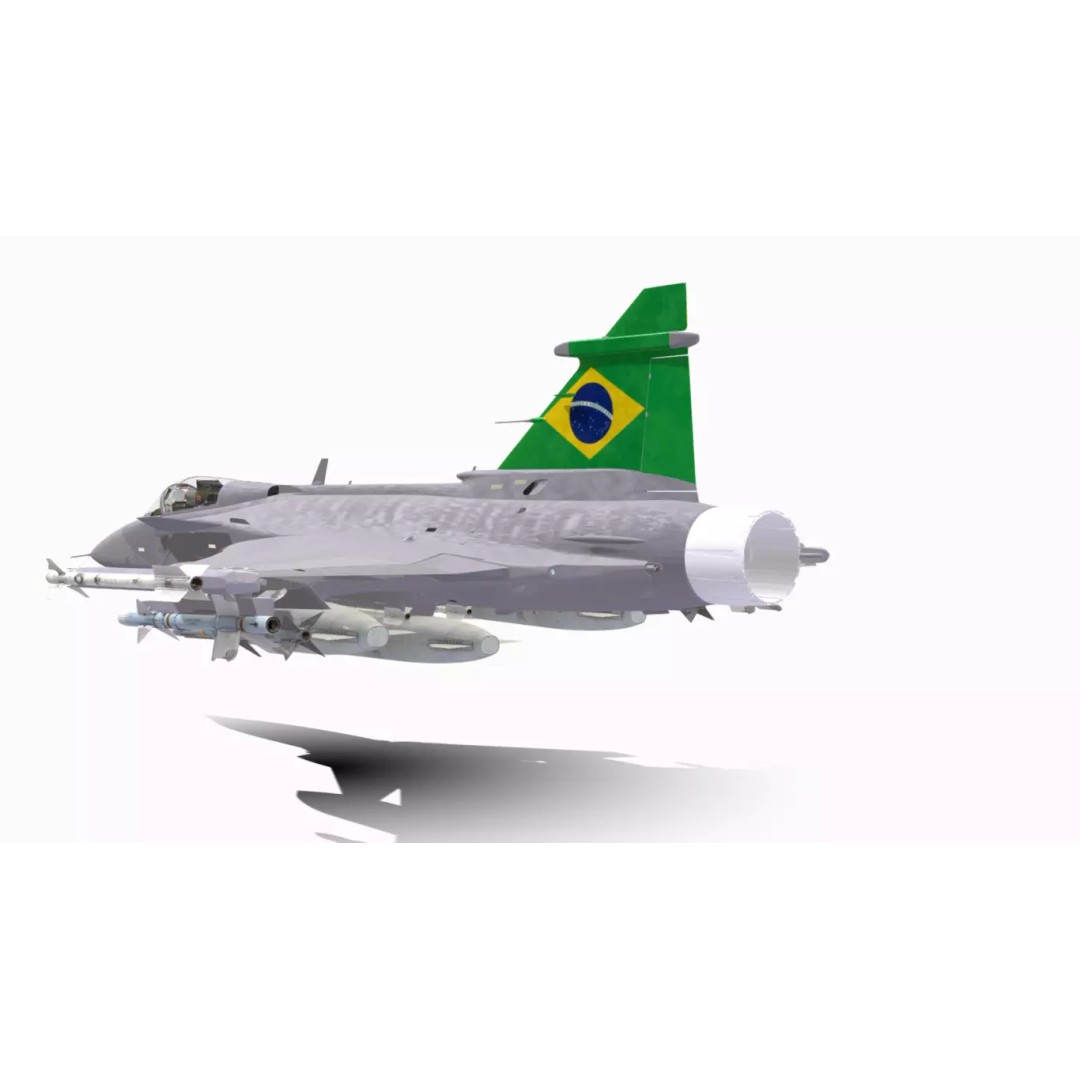 Gripen F39 E BR 3D Model – Low Poly Military Aircraft, FBX, PBR - View 10