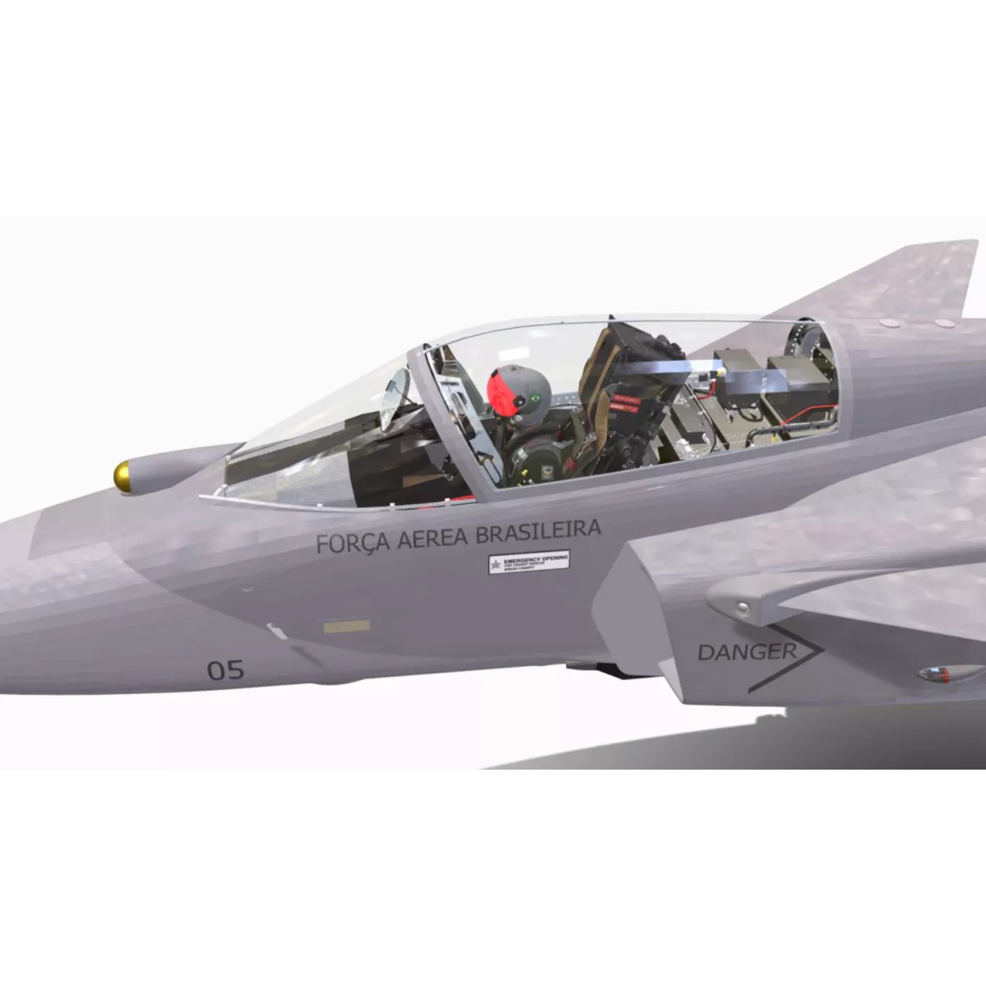 Gripen F39 E BR 3D Model – Low Poly Military Aircraft, FBX, PBR - View 11