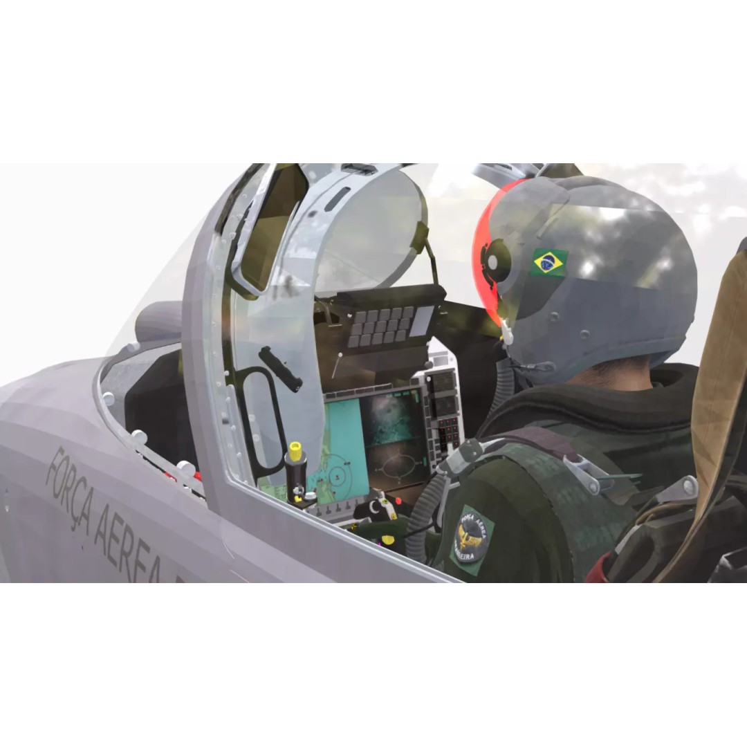 Gripen F39 E BR 3D Model – Low Poly Military Aircraft, FBX, PBR - View 13