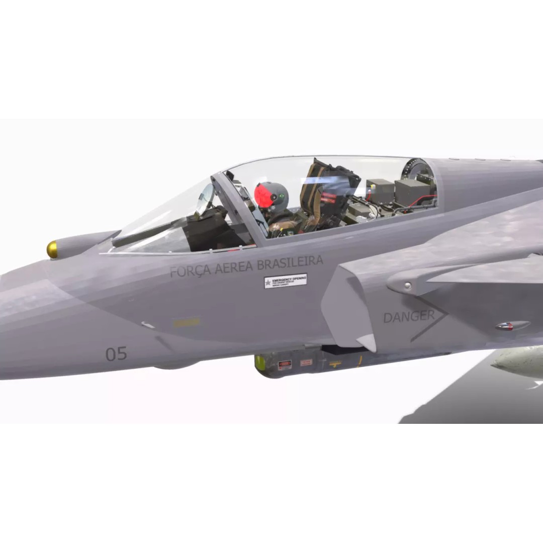 Gripen F39 E BR 3D Model – Low Poly Military Aircraft, FBX, PBR - View 15