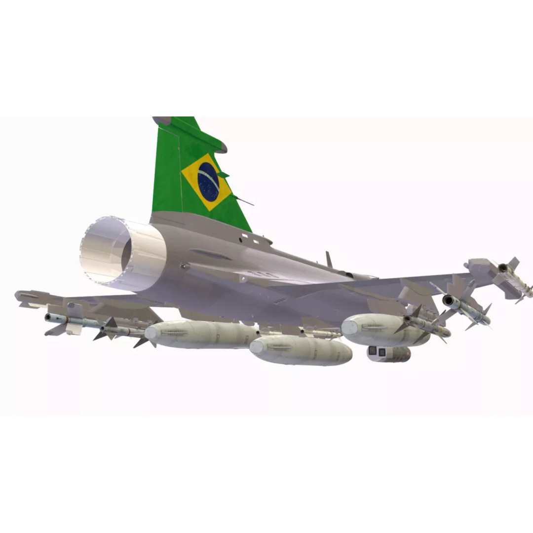 Gripen F39 E BR 3D Model – Low Poly Military Aircraft, FBX, PBR - View 18