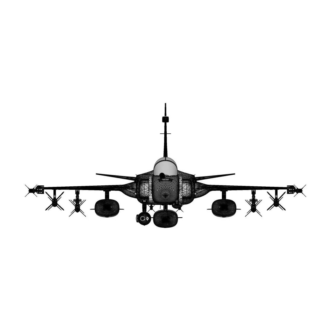 Gripen F39 E BR 3D Model – Low Poly Military Aircraft, FBX, PBR - View 19
