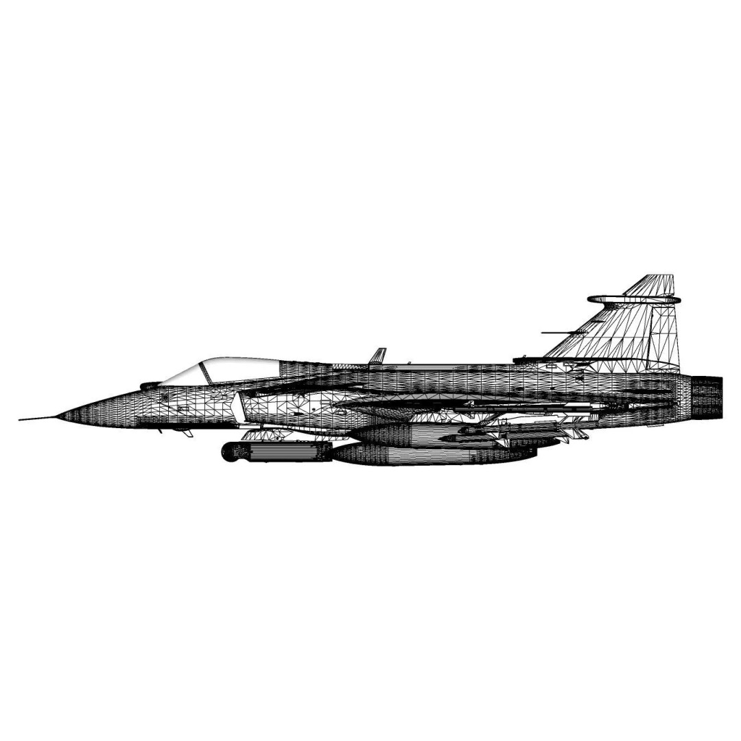 Gripen F39 E BR 3D Model – Low Poly Military Aircraft, FBX, PBR - View 20