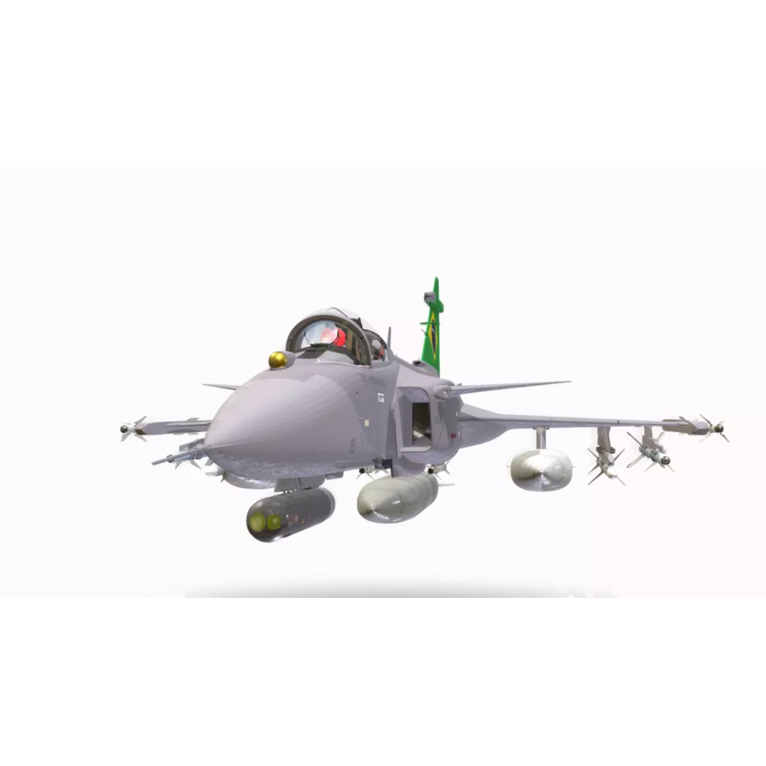 Gripen F39 E BR 3D Model – Low Poly Military Aircraft, FBX, PBR - View 5