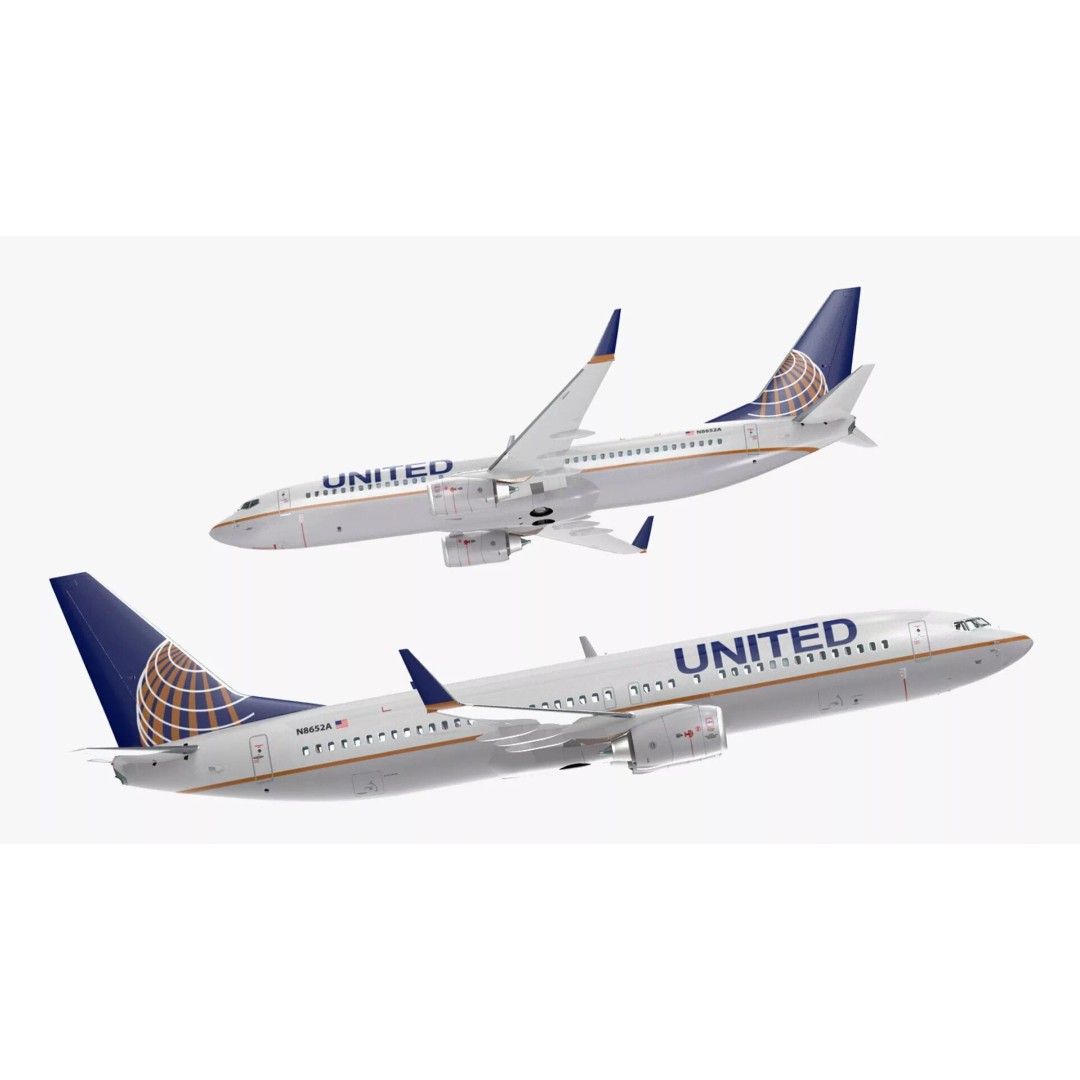 United Airlines Boeing 737 3D Model – High Poly Aircraft with Cockpit and Cabin - View 11