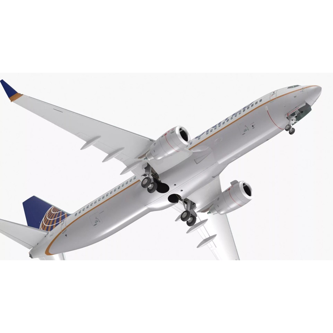 United Airlines Boeing 737 3D Model – High Poly Aircraft with Cockpit and Cabin - View 16
