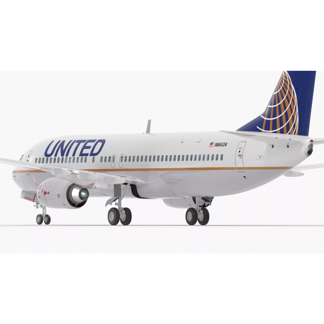 United Airlines Boeing 737 3D Model – High Poly Aircraft with Cockpit and Cabin - View 17