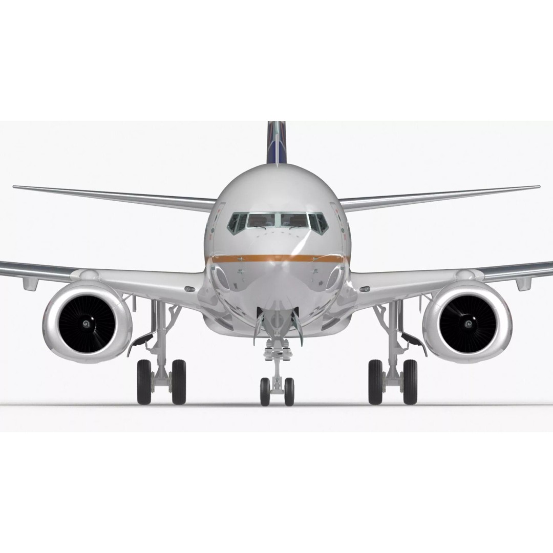 United Airlines Boeing 737 3D Model – High Poly Aircraft with Cockpit and Cabin - View 18