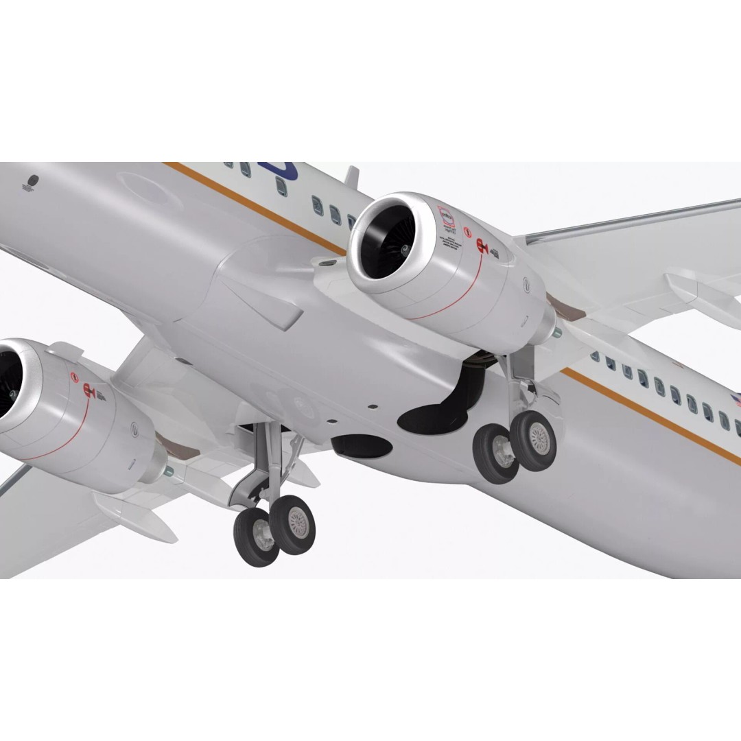 United Airlines Boeing 737 3D Model – High Poly Aircraft with Cockpit and Cabin - View 25