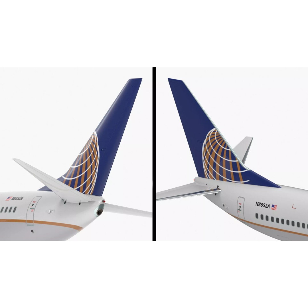 United Airlines Boeing 737 3D Model – High Poly Aircraft with Cockpit and Cabin - View 26