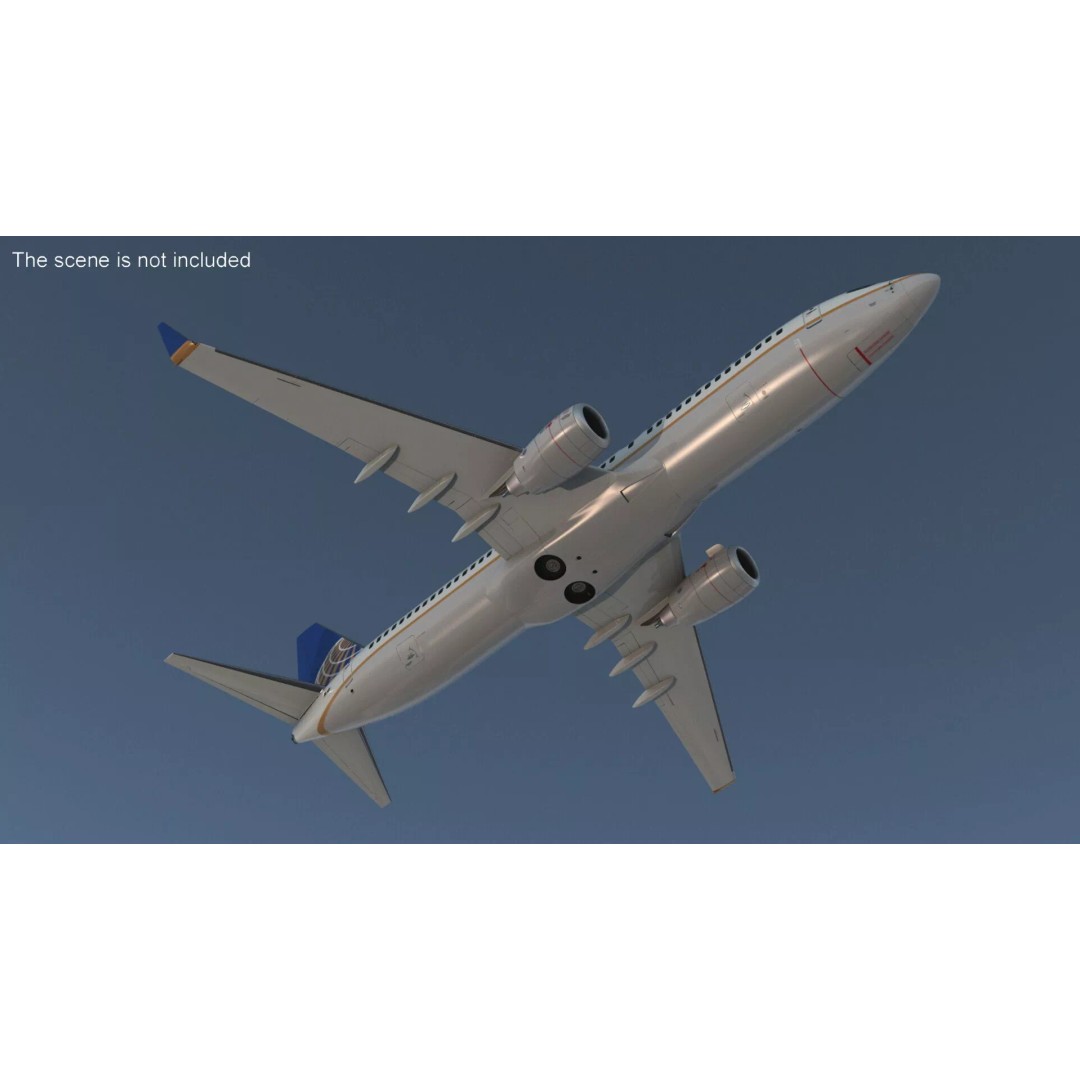 United Airlines Boeing 737 3D Model – High Poly Aircraft with Cockpit and Cabin - View 5