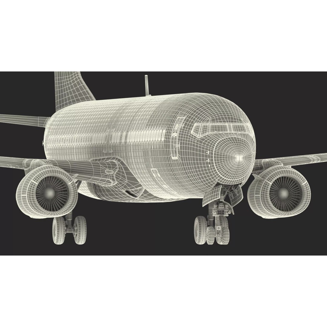 United Airlines Boeing 737 3D Model – High Poly Aircraft with Cockpit and Cabin - View 67