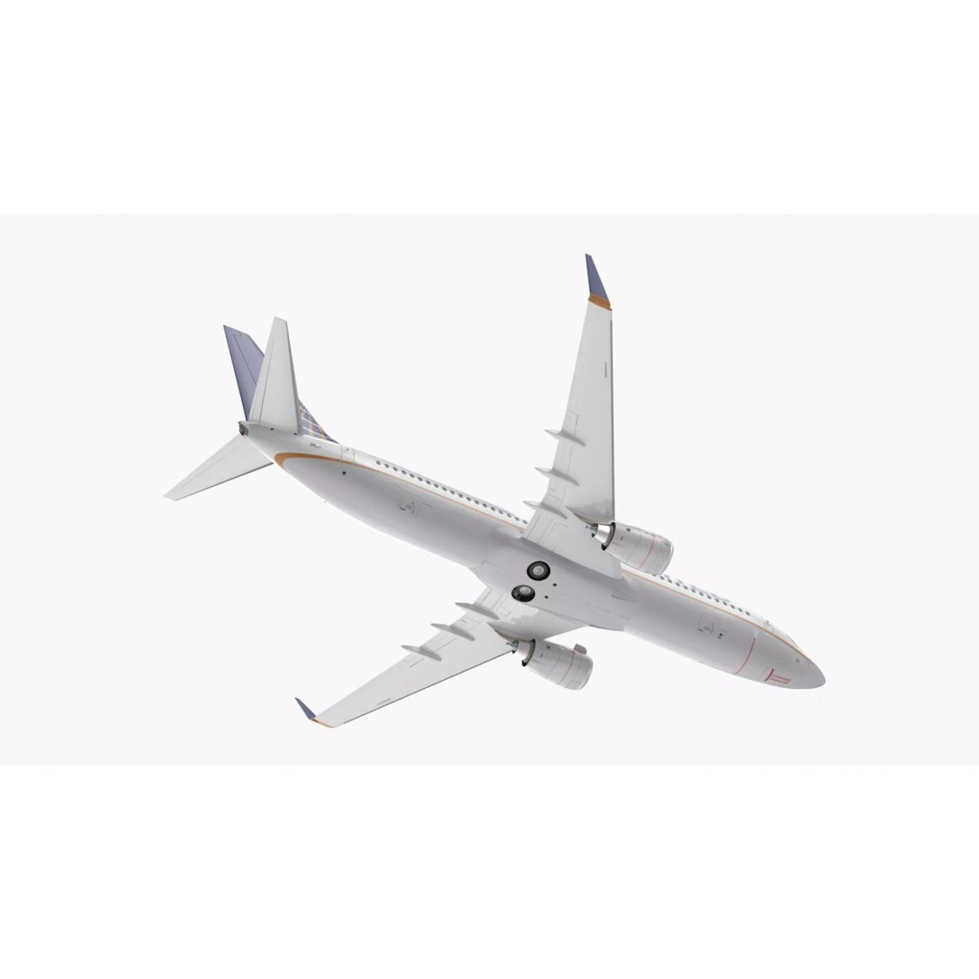 United Airlines Boeing 737 3D Model – High Poly Aircraft with Cockpit and Cabin - View 9