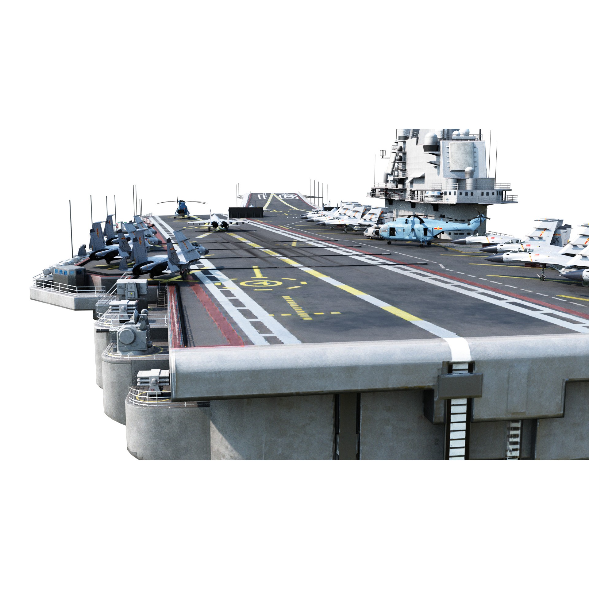 PLA NAVY Type 001 Class Aircraft Carrier - Low-Poly Game-Ready 3D Model - View 12