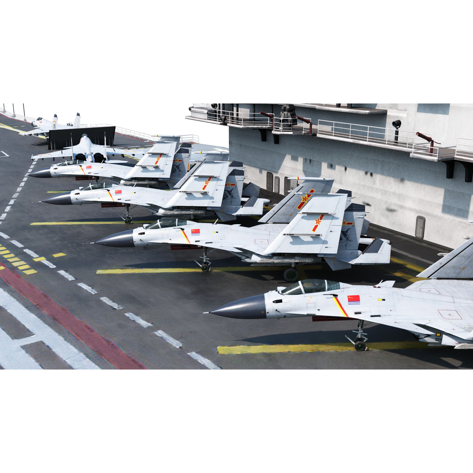 PLA NAVY Type 001 Class Aircraft Carrier - Low-Poly Game-Ready 3D Model - View 13