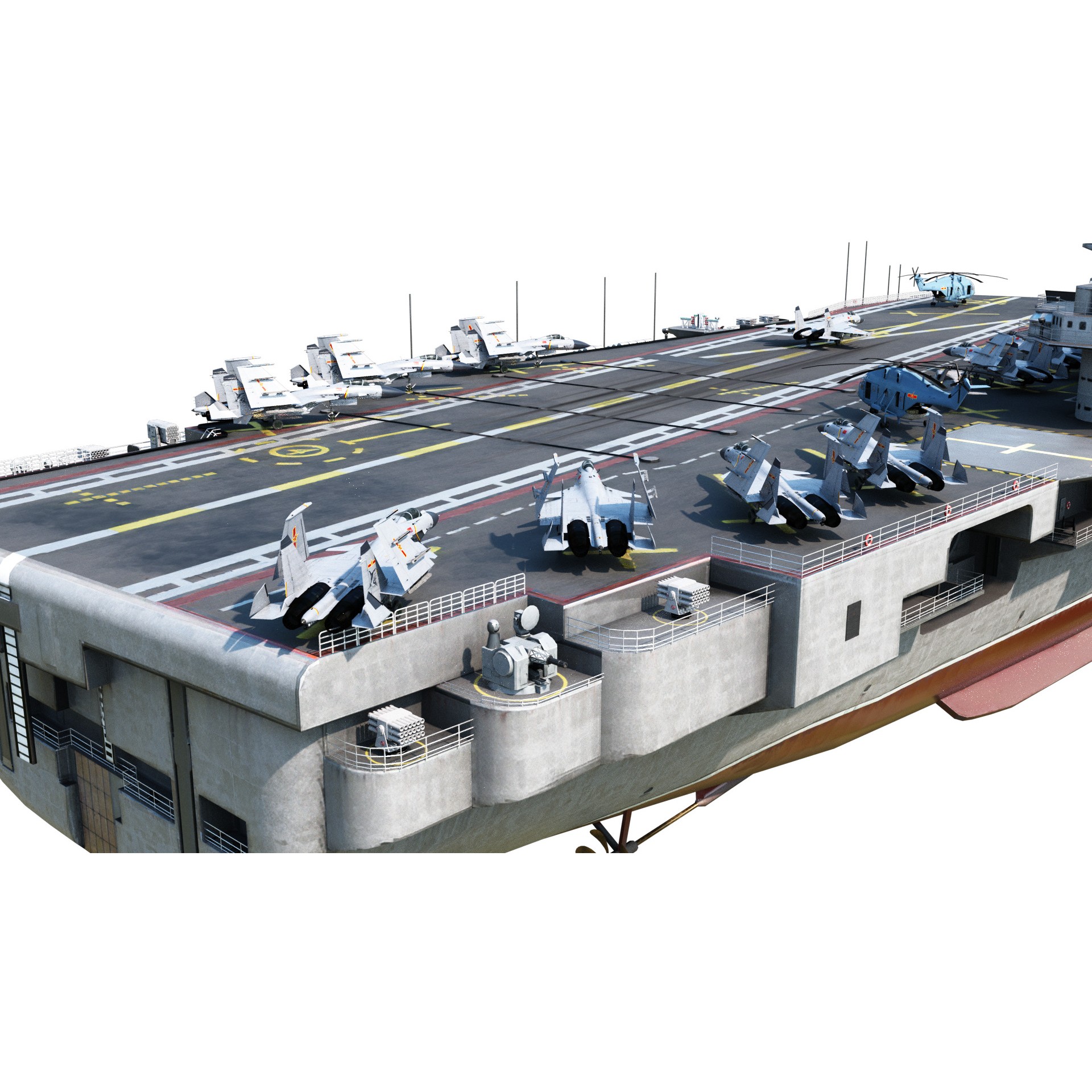 PLA NAVY Type 001 Class Aircraft Carrier - Low-Poly Game-Ready 3D Model - View 18
