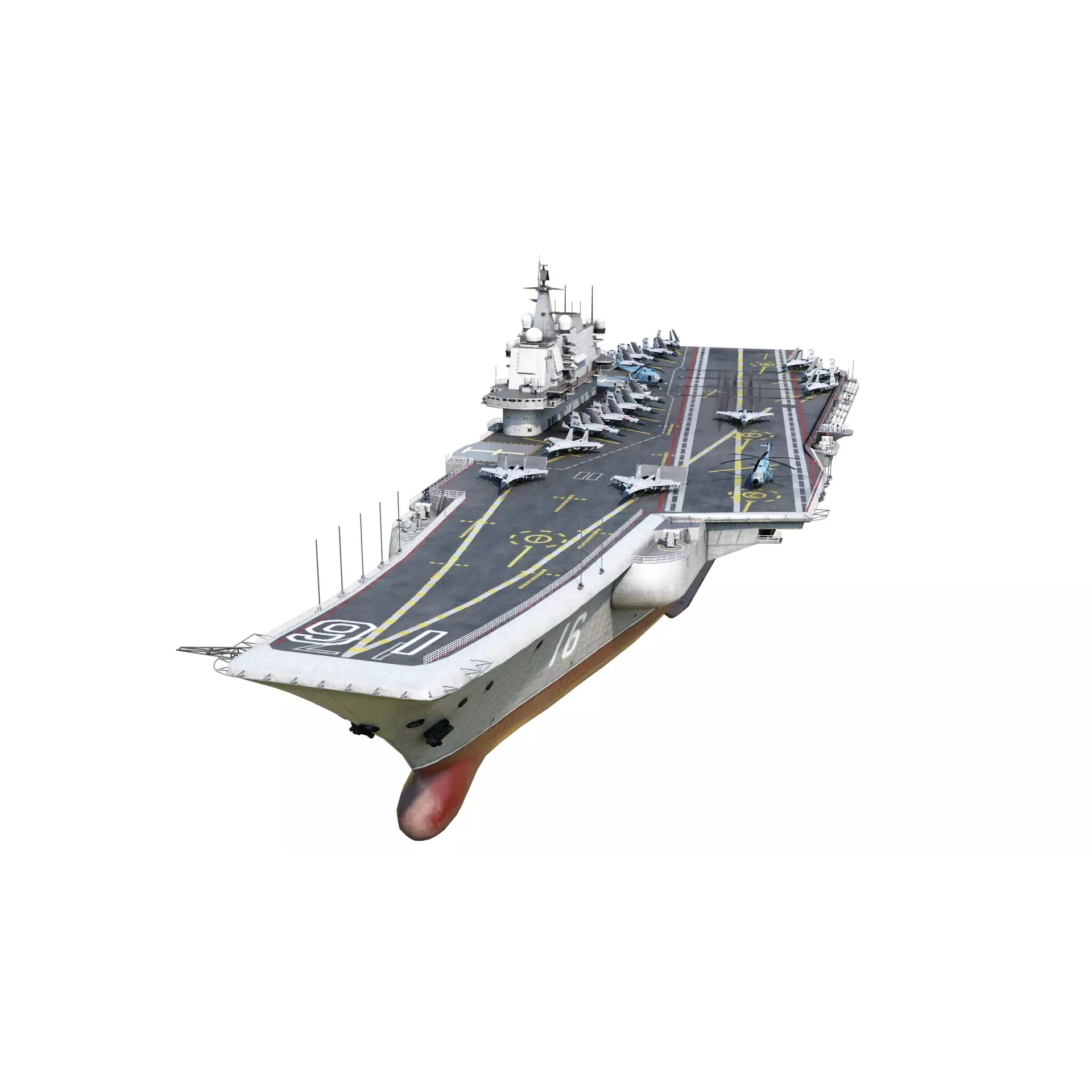 PLA NAVY Type 001 Class Aircraft Carrier - Low-Poly Game-Ready 3D Model - View 2
