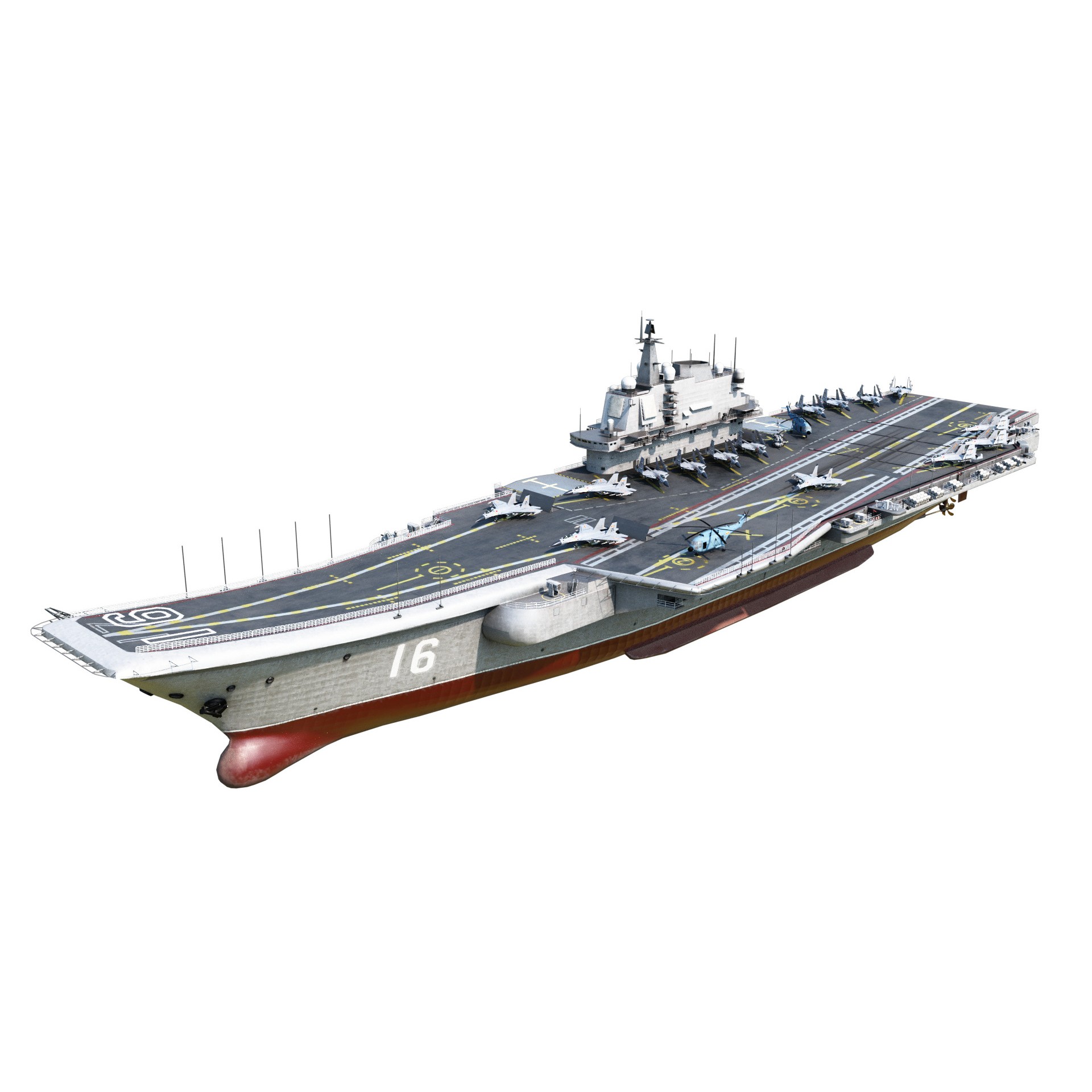 PLA NAVY Type 001 Class Aircraft Carrier - Low-Poly Game-Ready 3D Model - View 3